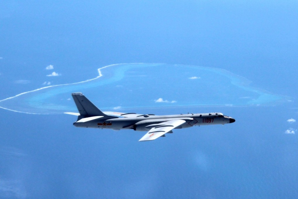 File photo of a Chinese H-6K bomber patrolling the skies near Scarborough Shoal in the South China Sea. Photo: Xinhua