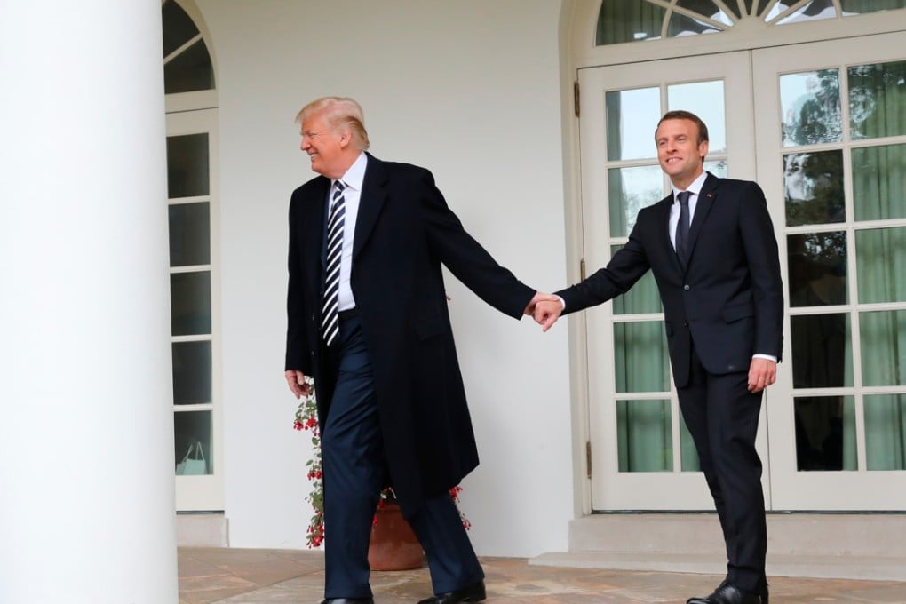 US President Donald Trump and French President Emmanuel Macron at the White House in Washington. Photo: AP