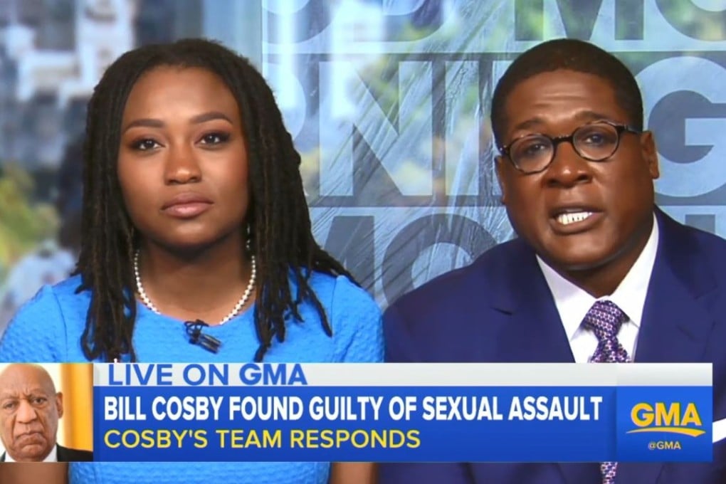 Bill Cosby's publicists Ebonee Benson and Andrew Wyatt talk on ABC's 'Good Morning America' on Friday. Photo still: ABC News