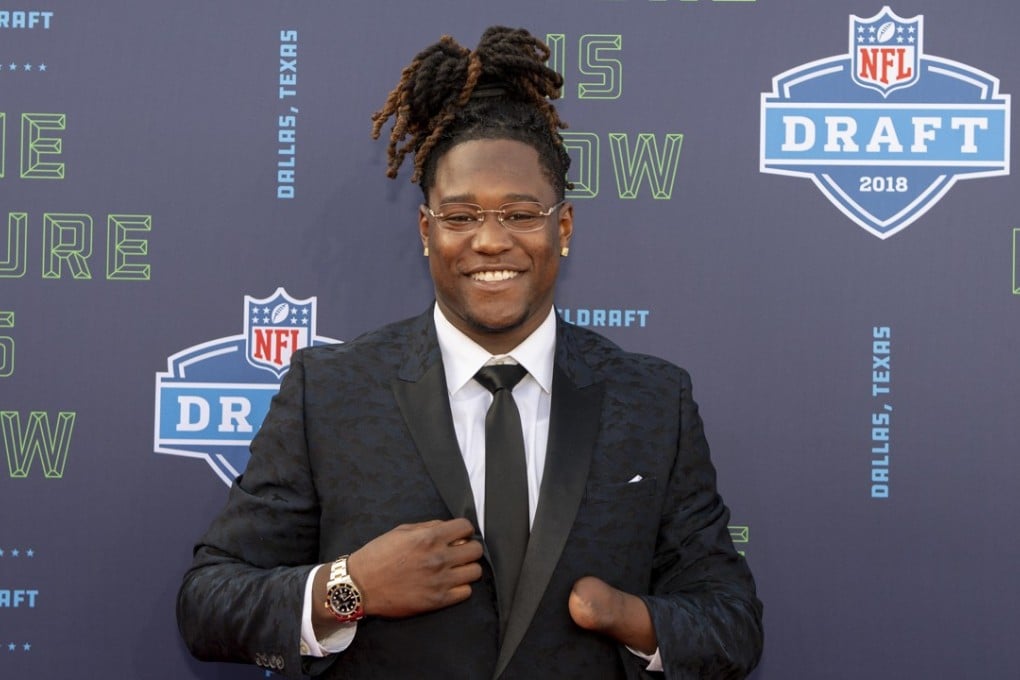 Shaquem Griffin arrives on the red carpet before the 2018 NFL Draft at AT&T Stadium. Photo: USA TODAY Sports
