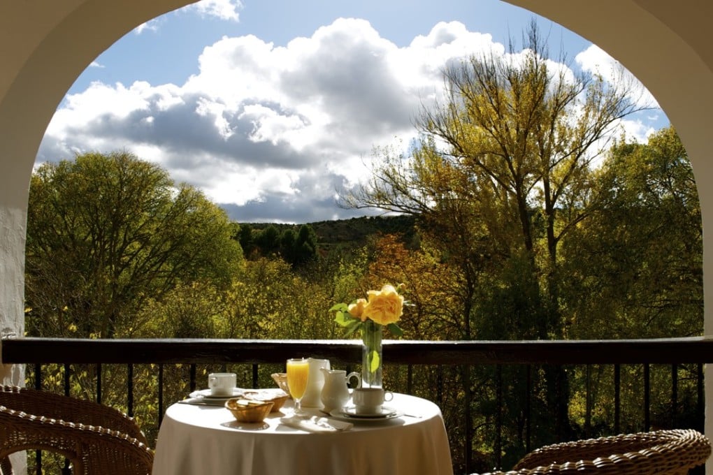 Breakfast at Monasterio de Piedra is best enjoyed from a terrace overlooking the parkland. Picture: Monasterio de Piedra