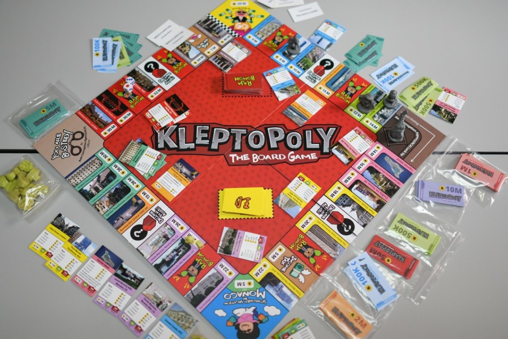 The ‘Kleptopoly’ board game made by the Centre to Combat Corruption and Cronyism (C4) in Petaling Jaya, Malaysia. Photo: AFP