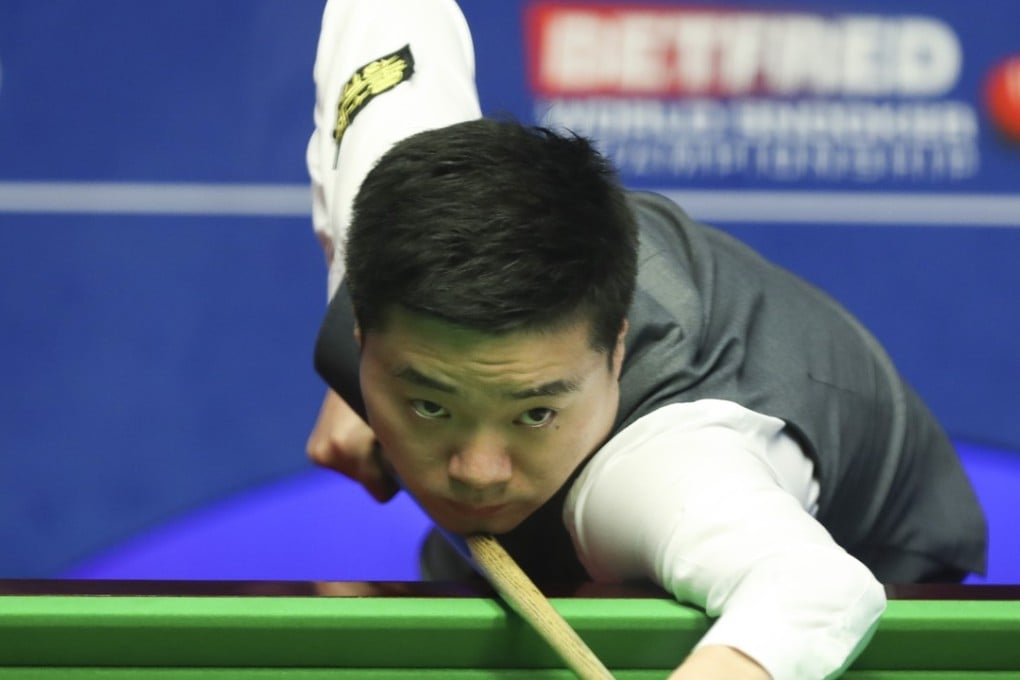 China’s Ding Junhui is through to the quarter-finals of the world snooker championship. Photos: Xinhua