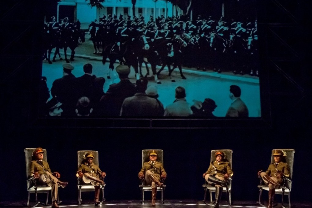 A scene from Evita, whose visually sparse staging is a throwback that lends the work impact. Photo: Christiaan Kotze/Evita International Tour Company