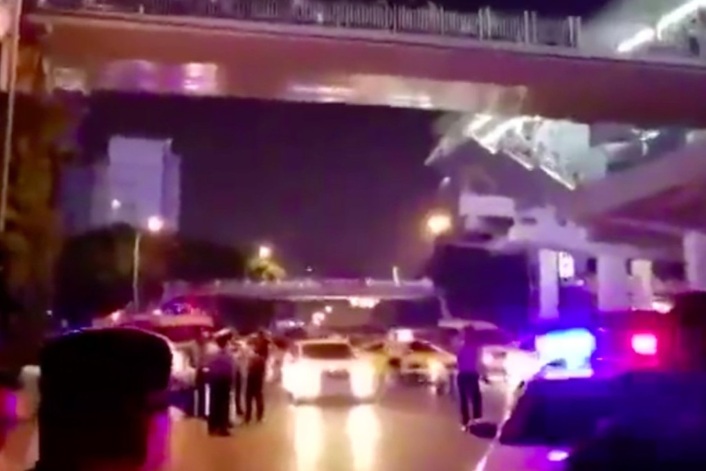 A still from a video shows police on the scene after the incident. Photo: Handout