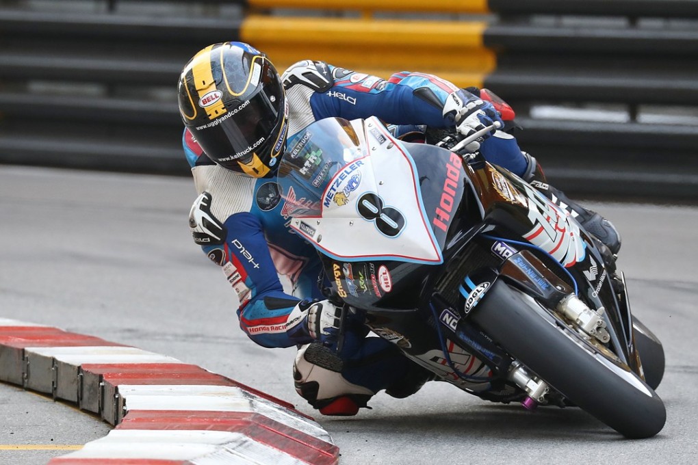 Topgun Honda racer Daniel Hegarty during last year’s Macau Motorcycle Grand Prix. Photo: Nora Tam