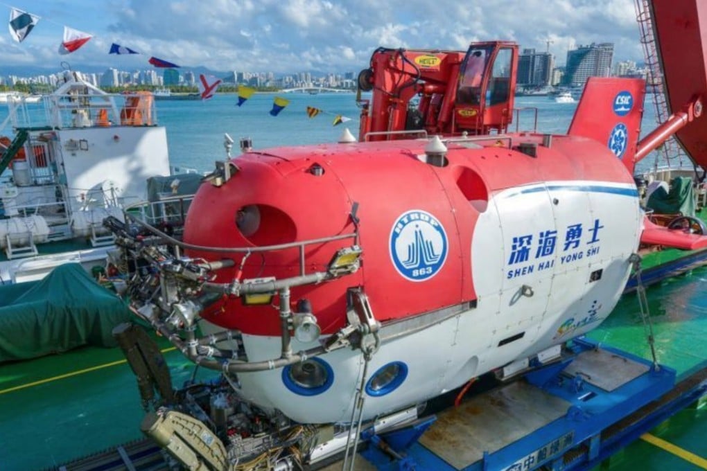 China’s newest manned submersible, Shenhai Yongshi, was used to map out the distribution and geography of the area. Photo: CNA