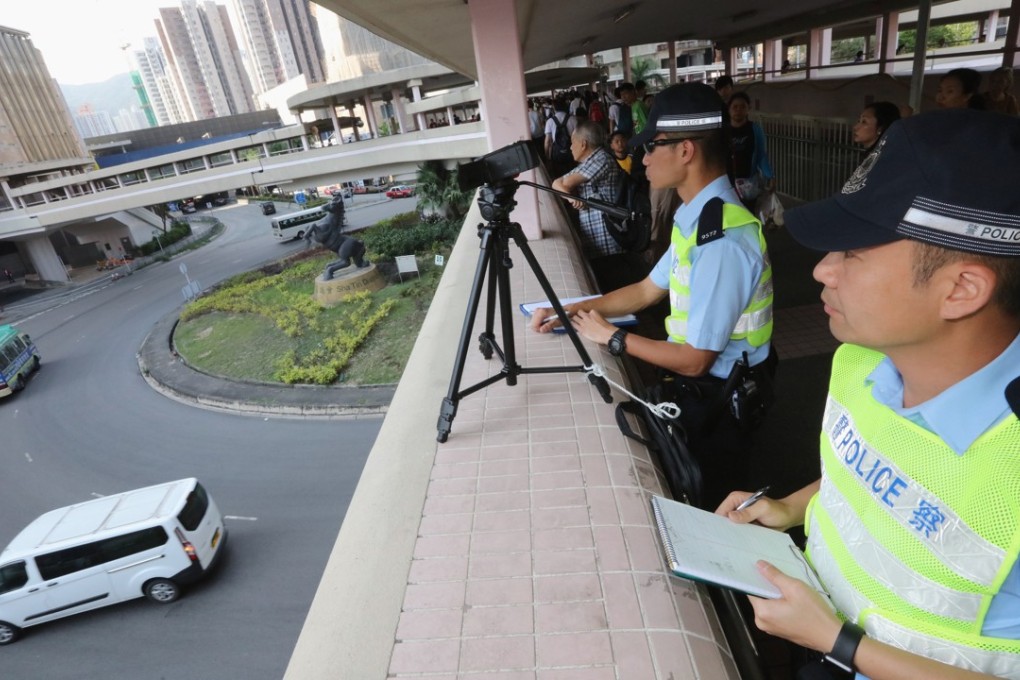 Police test a camera for traffic enforcement in Tai Wai. Photo: Felix Wong