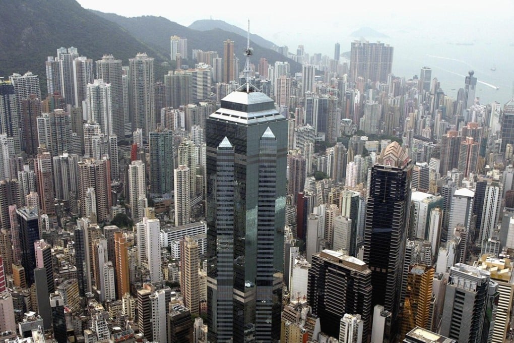 A view of Hong Kong’s skyscrapers, with The Center building in the centre, foreground. Photo: AFP