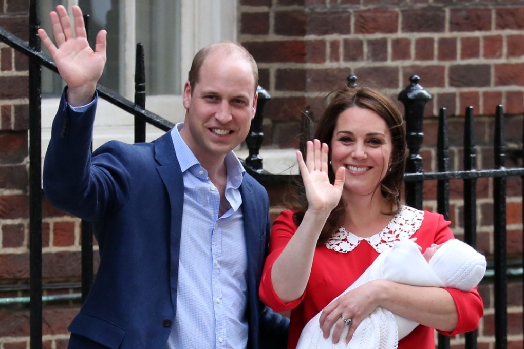 Prince William and Kate Middleton show their newborn baby, Louis. Photo: AFP