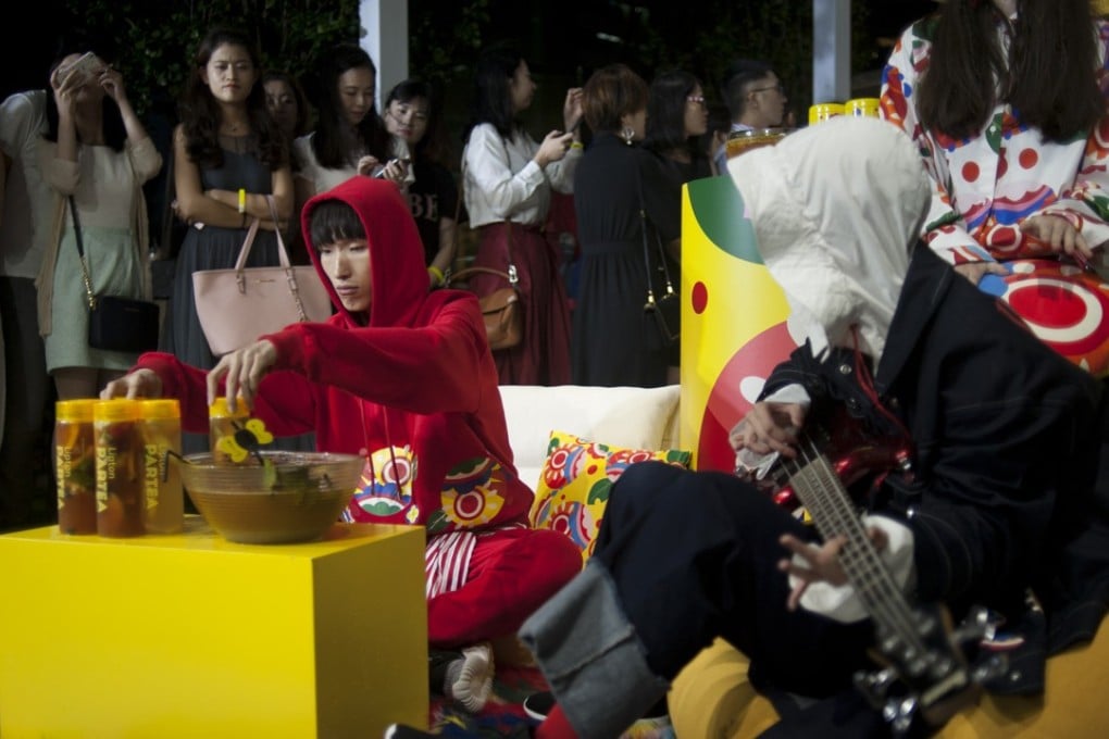 A scene from the Angel Chen x Lipton fashion show in Shanghai – not the sort of association the storied British tea brand would look for in other markets.