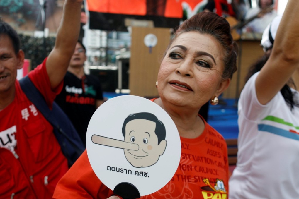 People protest against Thailand’s Prime Minister Prayuth Chan-ocha in Bangkok. Photo: Reuters