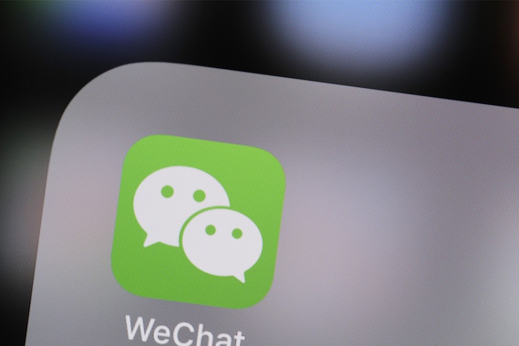The icon Tencent’s WeChat messaging application is seen in this arranged photograph. Photo: Bloomberg