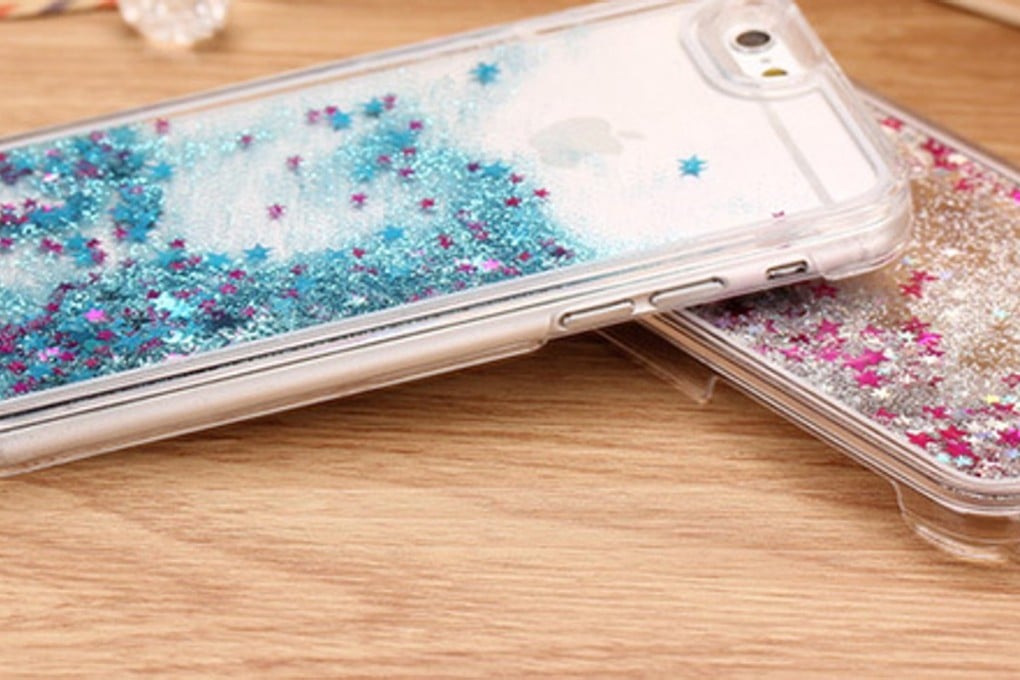This type of “liquid glitter” phone case was analysed by Chengdu’s aiport security staff and deemed a risk. Photo: Handout