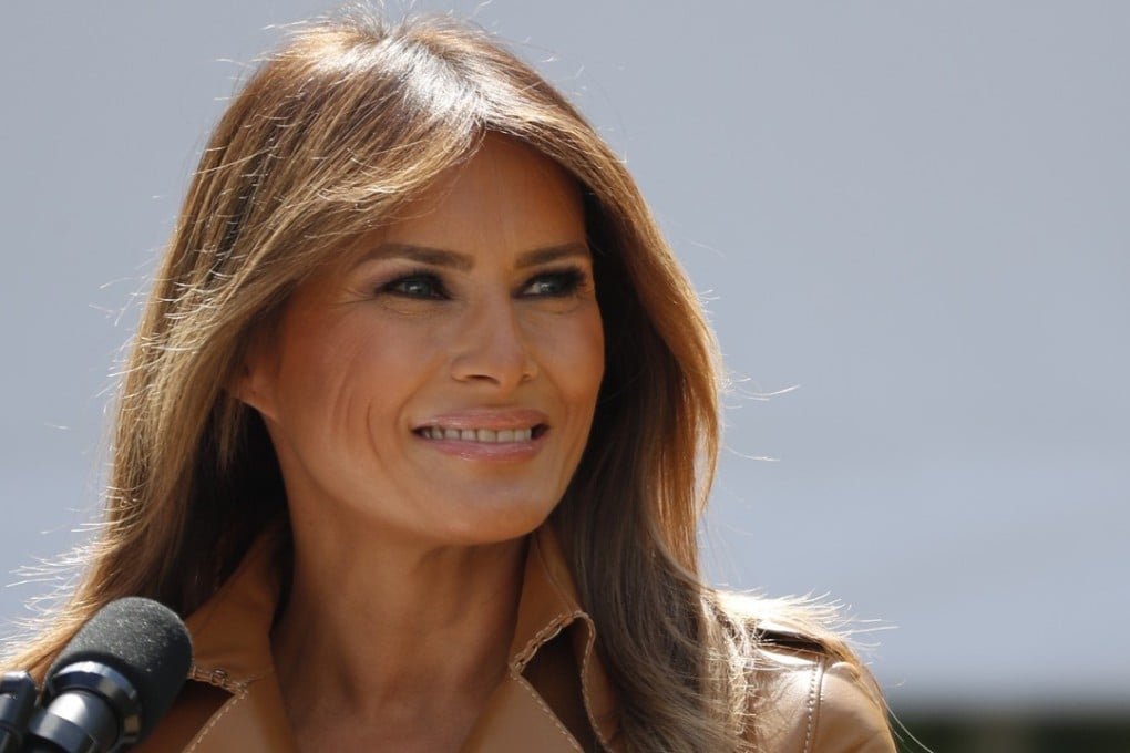 Melania Trump delivers remarks at the launch of her ‘Be Best’ initiative in the Rose Garden of the White House in Washington on Monday. Photo: Reuters