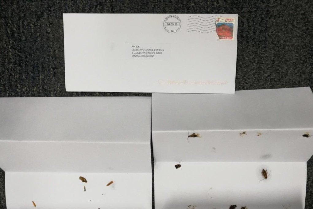 The cockroaches were discovered by a colleague at Elizabeth Quat’s Legco office. Photo: Handout