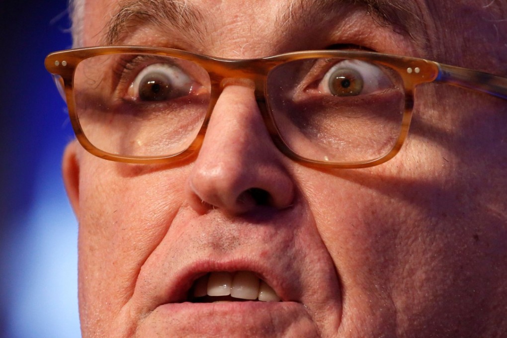 Former New York Mayor Rudy Giuliani speaks at the 2018 Iran Freedom Convention in Washington, US, May 5, 2018. REUTERS/Joshua Roberts