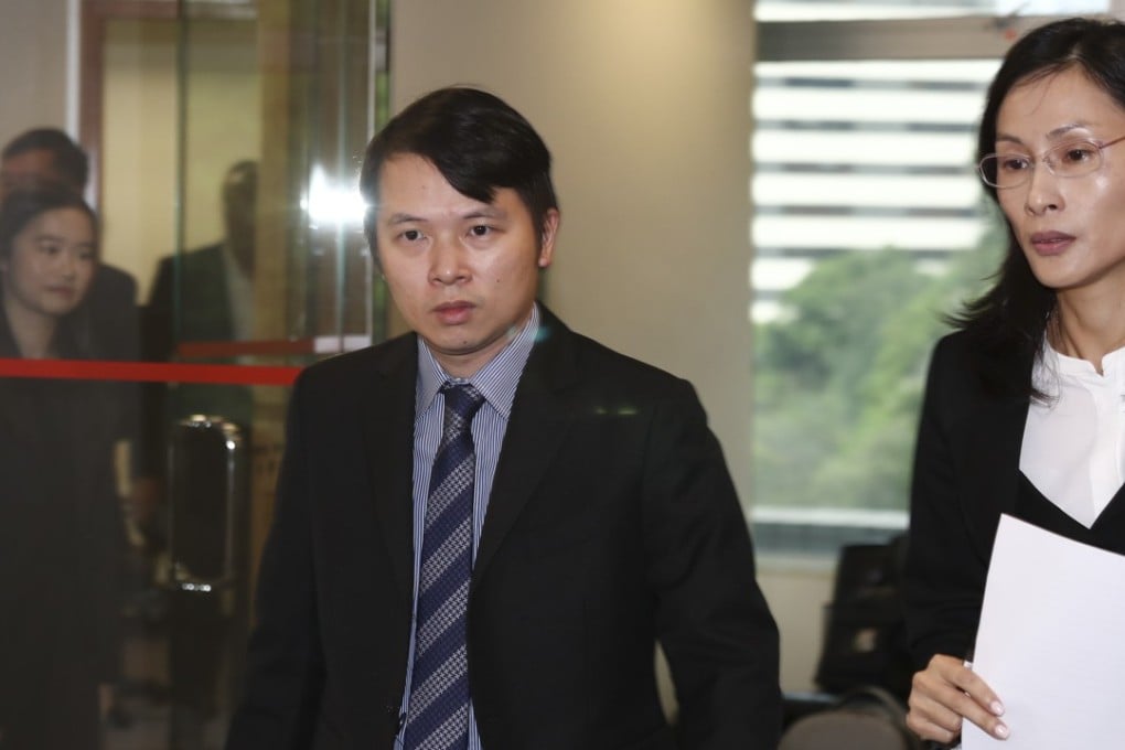 Wong (left) arrives at the Medical Council disciplinary hearing at Wong Chuk Hang on Wednesday. Photo: Nora Tam
