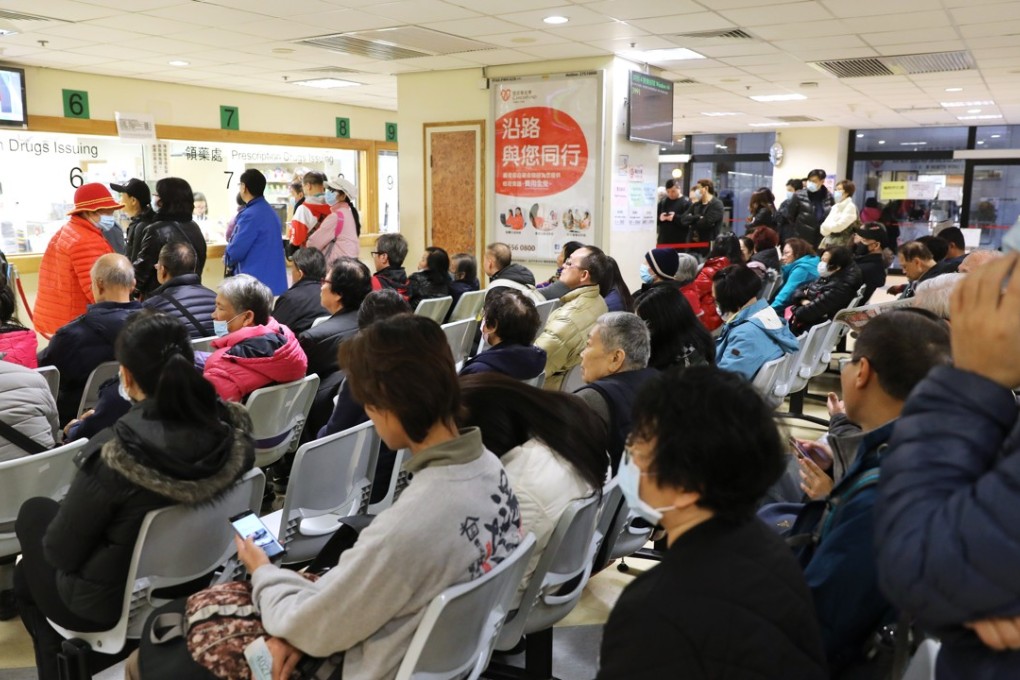 Patients wait to be seen at the Prince of Wales Hospital in Sha Tin amid a flu outbreak, on February 22. Photo: Sam Tsang