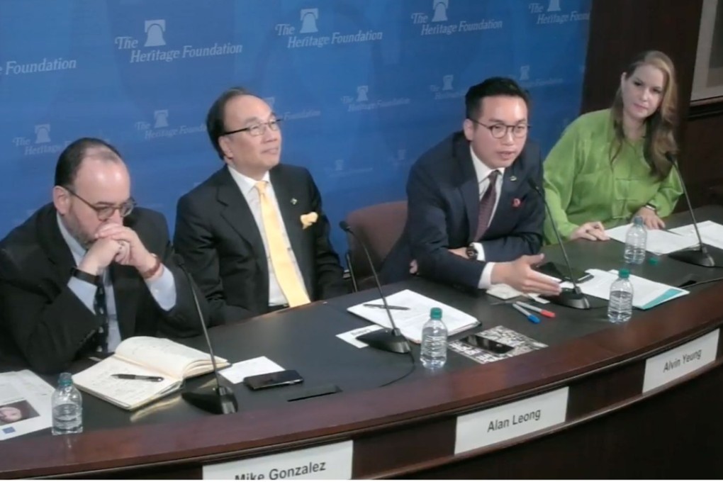 Hong Kong Civic Party politicians Alan Leong and Alvin Yeung (second and third from left) at a Heritage Foundation seminar in Washington. Photo: Heritage Foundation