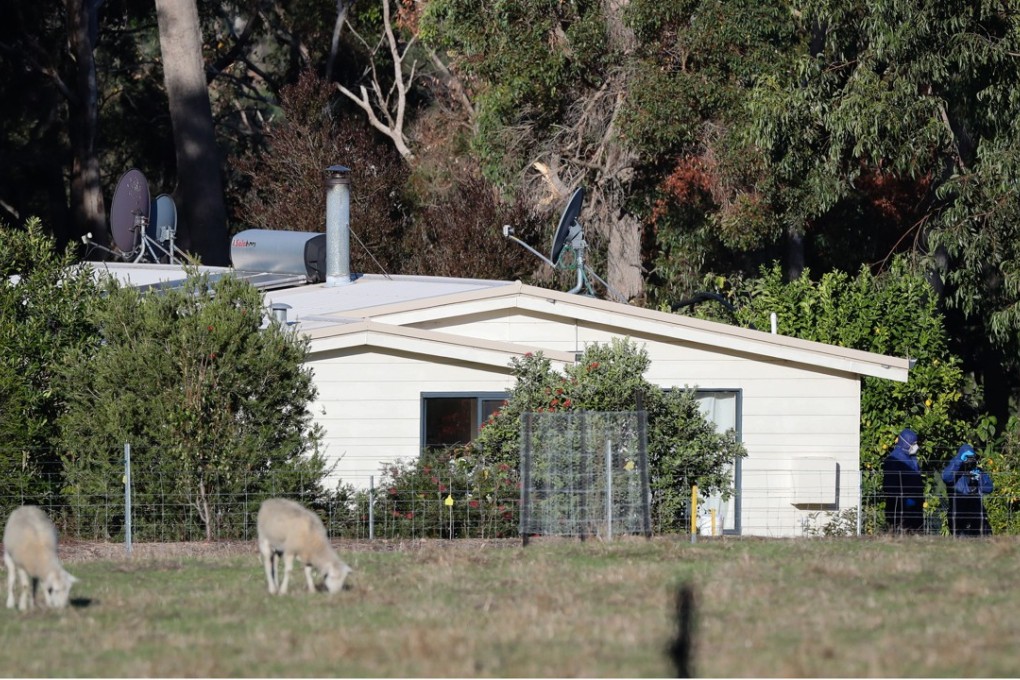 Police forensics officers investigate the death of seven people in a suspected murder-suicide in Osmington, east of Margaret River, Western Australia, on May 11, 2018. Photo: EPA