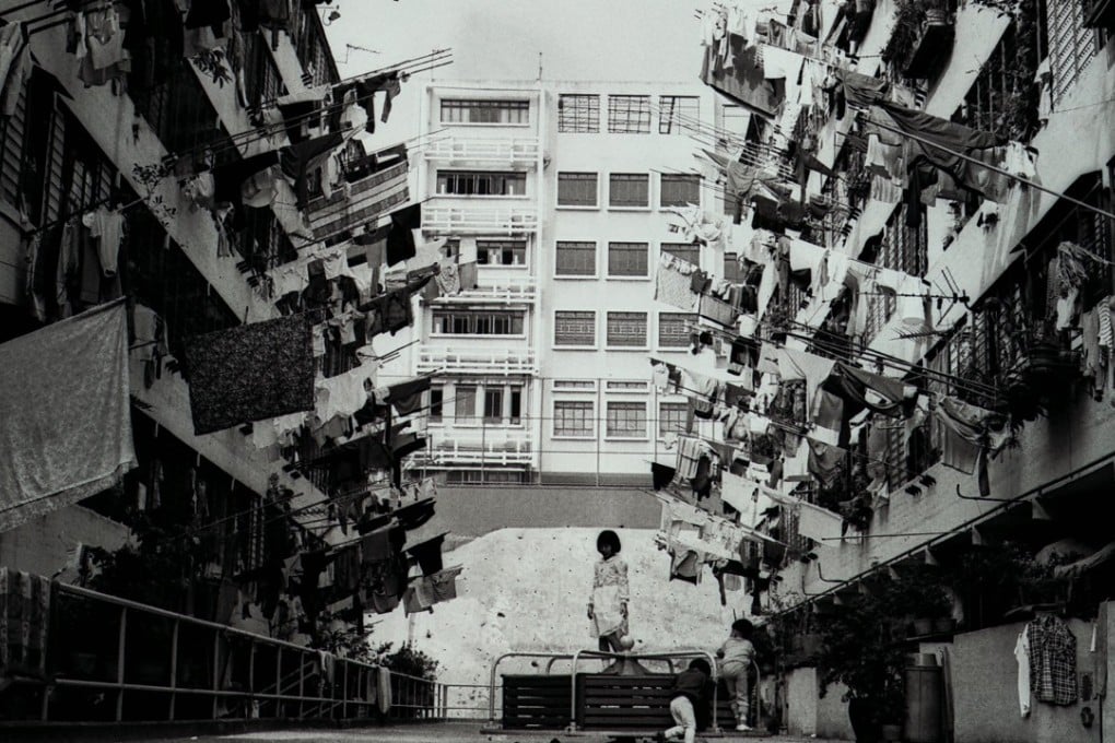 “Hong Kong flags” flutter from the laundry drying racks of a public housing estate in Shek Kip Mei, Hong Kong in 1986. Picture: SCMP