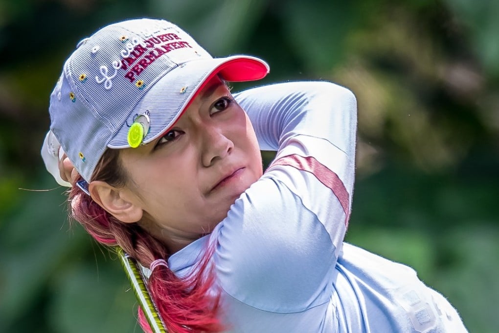 Stephanie Ho hits out during the opening day of the EFG Hong Kong Ladies Open. Photo: Ike Li