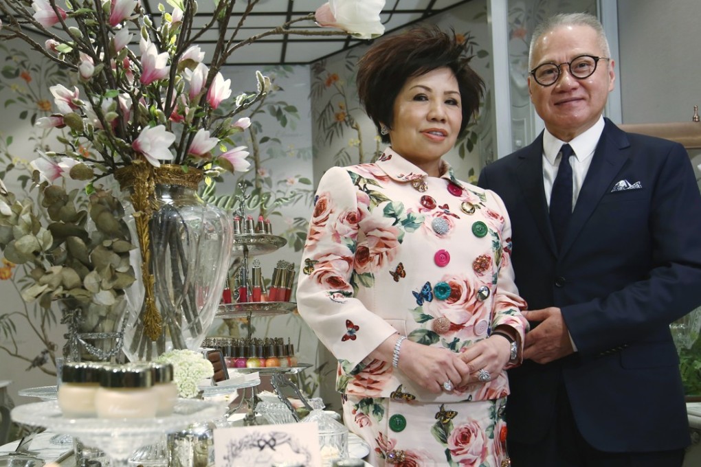 Simon Kwok, chairman and CEO of Sa Sa, with his wife, Eleanor, the firm’s vice-chairwoman, in Causeway Bay. Photo: Edmond So