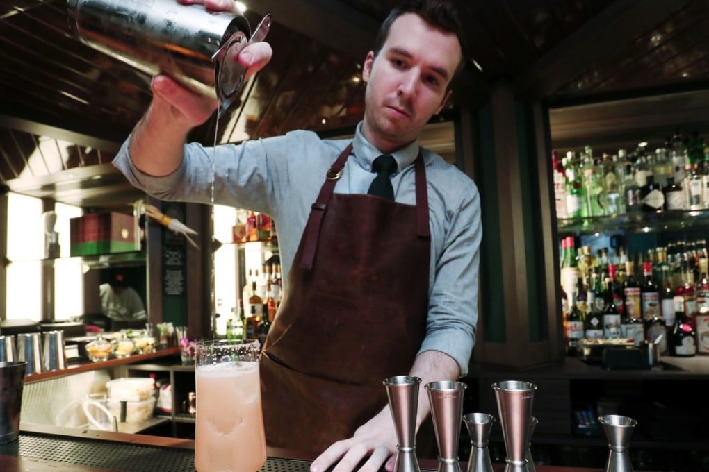 Bartender Adam Schmidt makes a Big Fan at PDT Hong Kong, at MO Bar, Landmark Mandarin Oriental, in Central. Pictures: Jonathan Wong