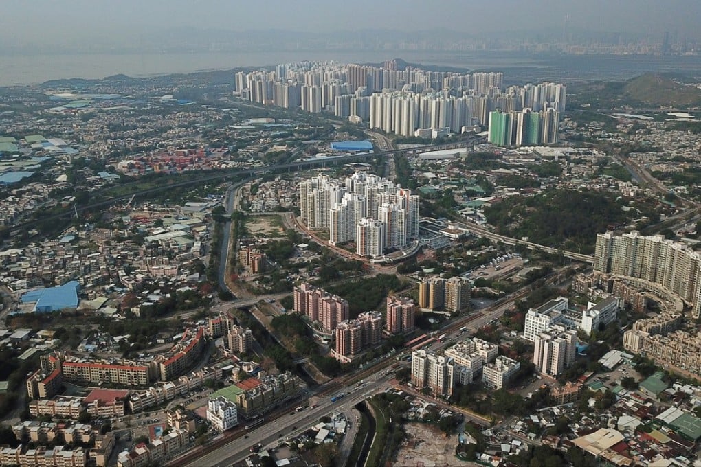 Drone aerial view taken from Hung Shui Kiu in the New Territories. Photo: Roy Issa