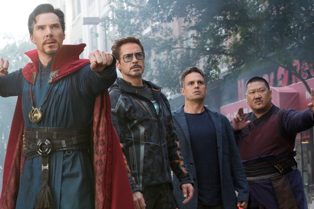 From left to right, Doctor Strange (Benedict Cumberbatch), ‘Iron Man’ Tony Stark (Robert Downey Jnr), Incredible Hulk Bruce Banner (Mark Ruffalo) and Wong (Benedict Wong) prepare to save the world in ‘Avengers: Infinity War’. Photo: Disney/Marvel Studios via AP