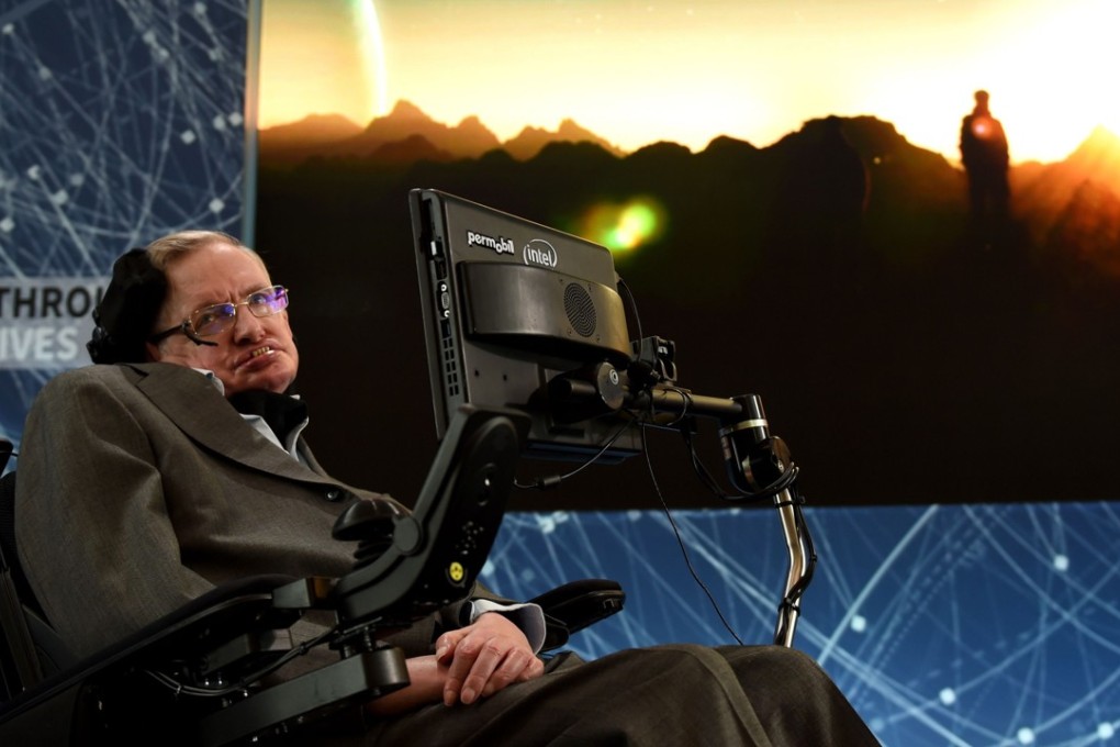 Professor Stephen Hawking at a press conference in New York in 2016. Photo: AFP