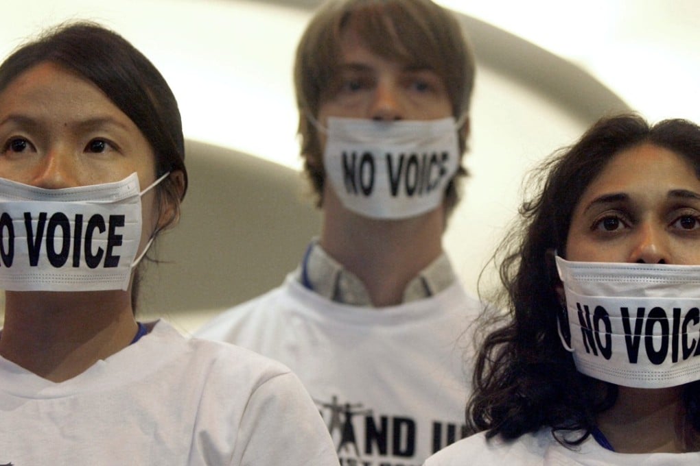 Demonstrators at the IMF and World Bank meeting in Suntec City. The venue could be the meeting place for US President Donald Trump and North Korean leader Kim Jong-un. Photo: AFP