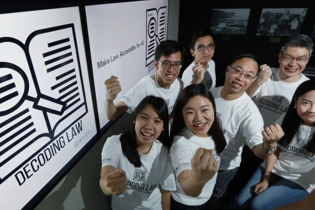 The winning Hong Kong team members (front row, left to right): Edelweiss Kwok Yuet-yi; Alison Li Pui-wun; and Ellie Tse Yik-ting. (back row, left to right): Raymond Luk Siu-chung; Sherman Ho Ho-chi; Jesmer Wong King-lok; and adviser Brian Tang Wha-Li. Photo: Felix Wong