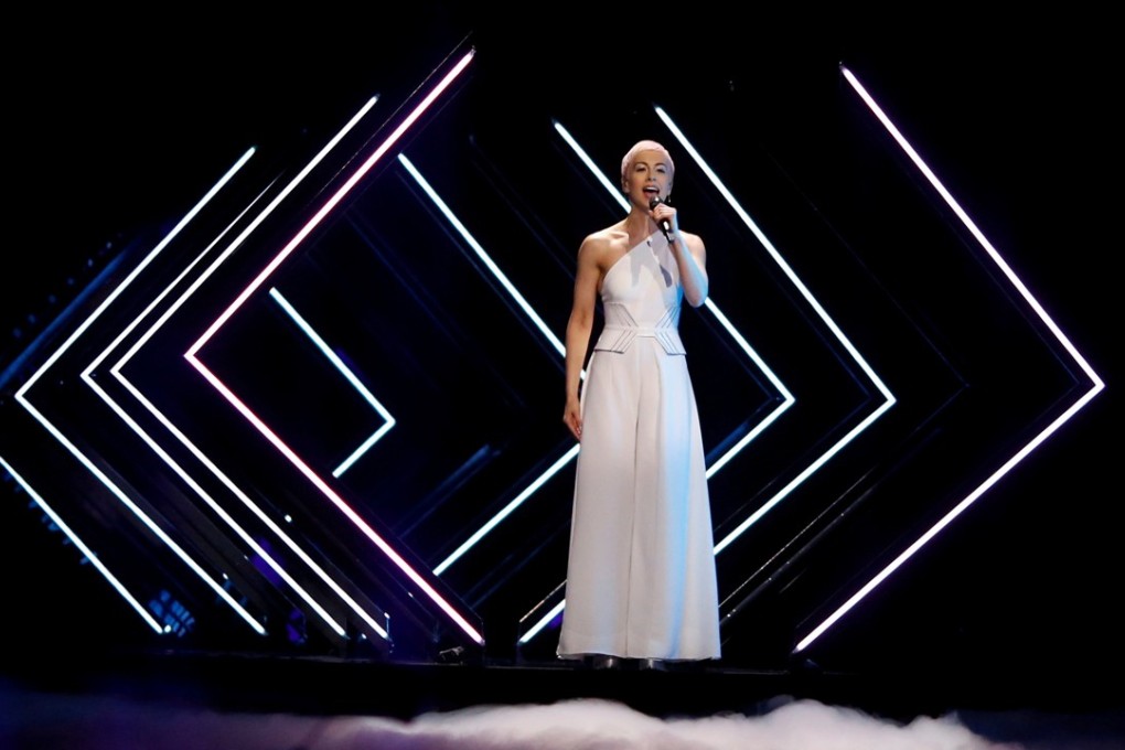 United Kingdom's SuRie performs "Storm" during the Grand Final of Eurovision Song Contest 2018 at the Altice Arena hall in Lisbon, Portugal, on Saturday. Photo: Reuters
