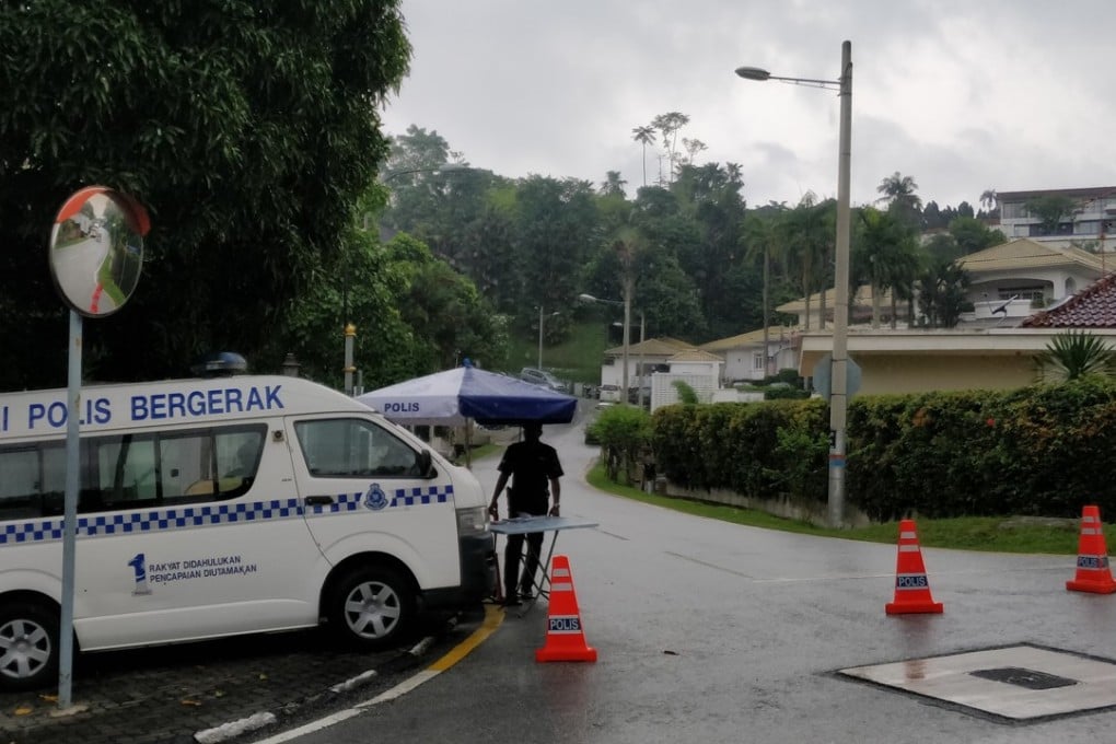 Police have cordoned off the area around former Malaysian prime minister Najib Razak’s private residence in Kuala Lumpur. Photo: Bhavan Jaipragas