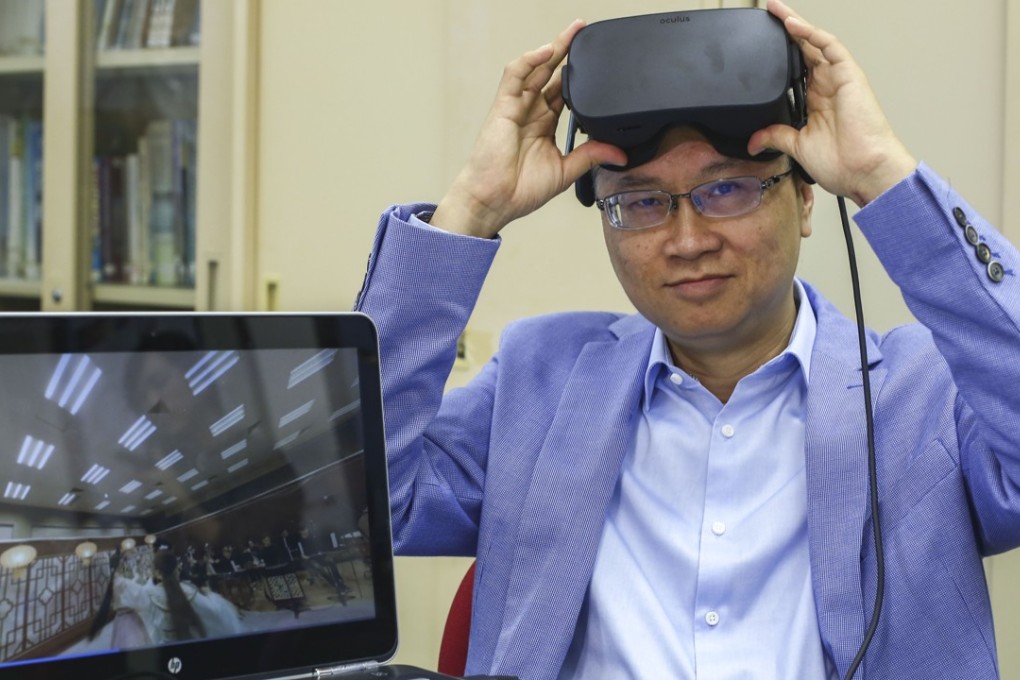 Professor Leung Bo-wah from Education University developed the system which teaches Cantonese opera through motion sensors and 3D technology. Photo: Edmond So