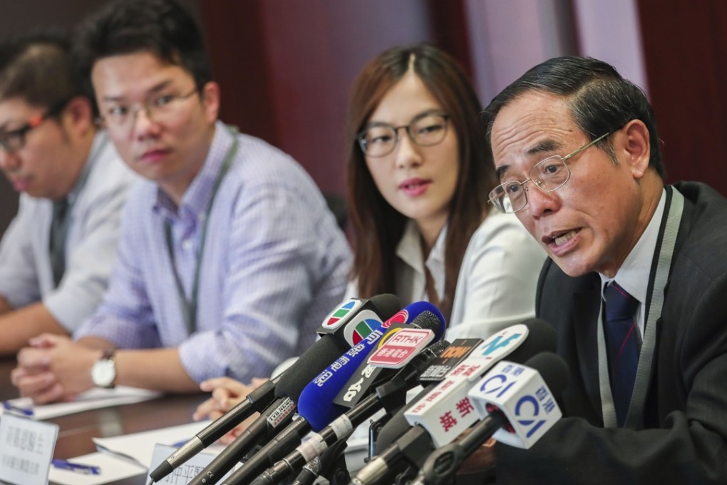 Hong Kong Medical Association vice-president Dr Ho Chung-ping (far right) expressing concerns about what the watchdog’s ruling would mean for local professionals in the sector. Photo: Jonathan Wong