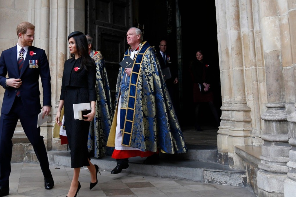 In this file photo taken on April 25, Britain's Prince Harry (L) and his fiancée US actress Meghan Markle walk with each as they leave after attending a service of commemoration and thanksgiving to mark Anzac Day in Westminster Abbey in London. Photo: Agence France-Presse