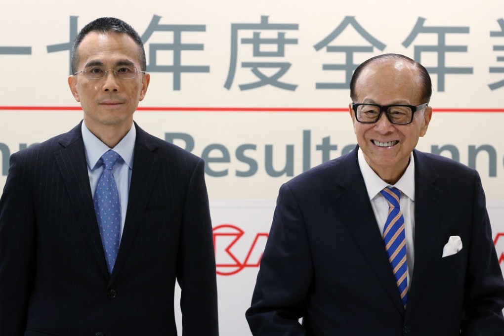 ‘Superman’ Li Ka-shing hung up his cape but will continue to serve as senior adviser to CK Hutchison, while his son, Victor Li will succeed  him as the chairman of the company. Photo: Sam Tsang