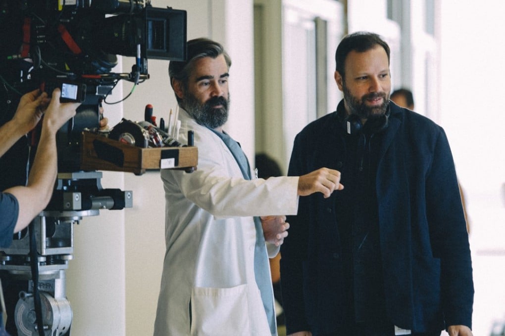 Director Yorgos Lanthimos (right) and Colin Farrell on the set of The Killing of a Sacred Deer.