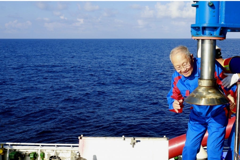 Wang Pingxian boards the Deepwater Warrior ahead of Sunday’s voyage. Photo: Xinhua
