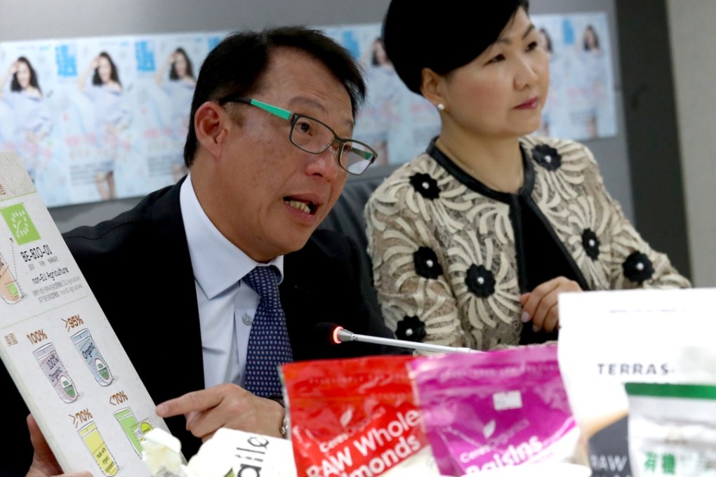 Chan (right) and Gilly Wong Fung-han, the chief executive of the Consumer Council at the release of the new study. Photo: Nora Tam
