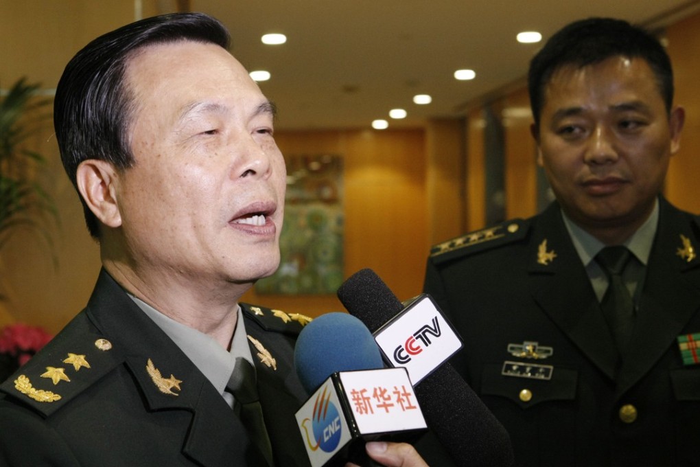 Cai Yingting, pictured speaking to the media on a 2012 visit to Washington, has been demoted eight grades and sent into retirement. Photo: Xinhua