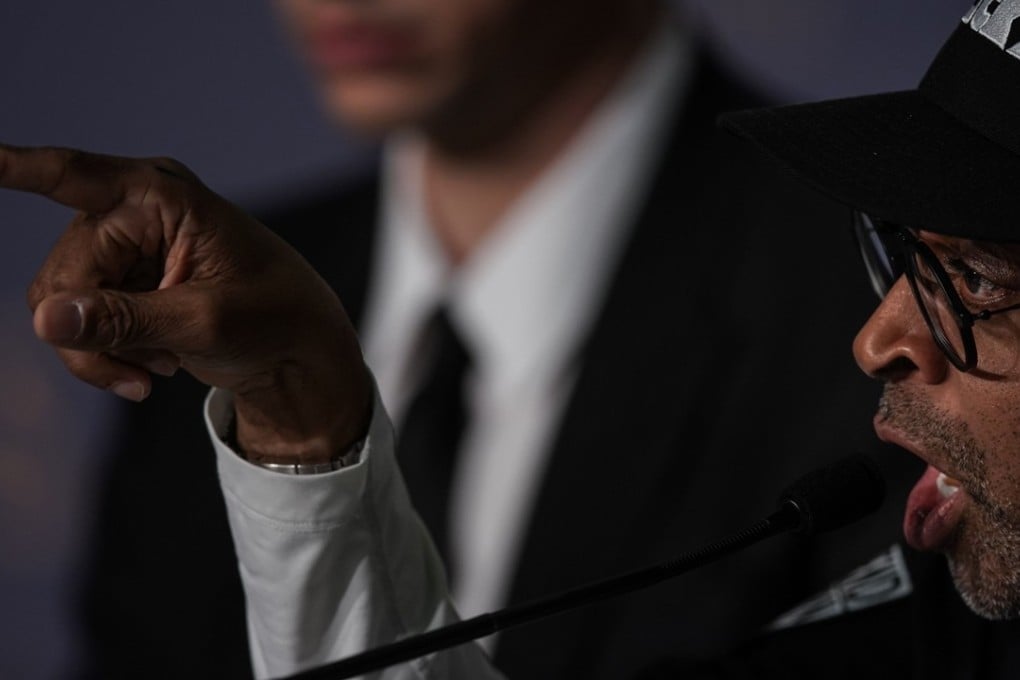 Spike Lee speaks during a press conference for his film ‘BlacKkKlansman’ at the 71st Cannes Film Festival in Cannes, France, on Tuesday. Photo: AFP
