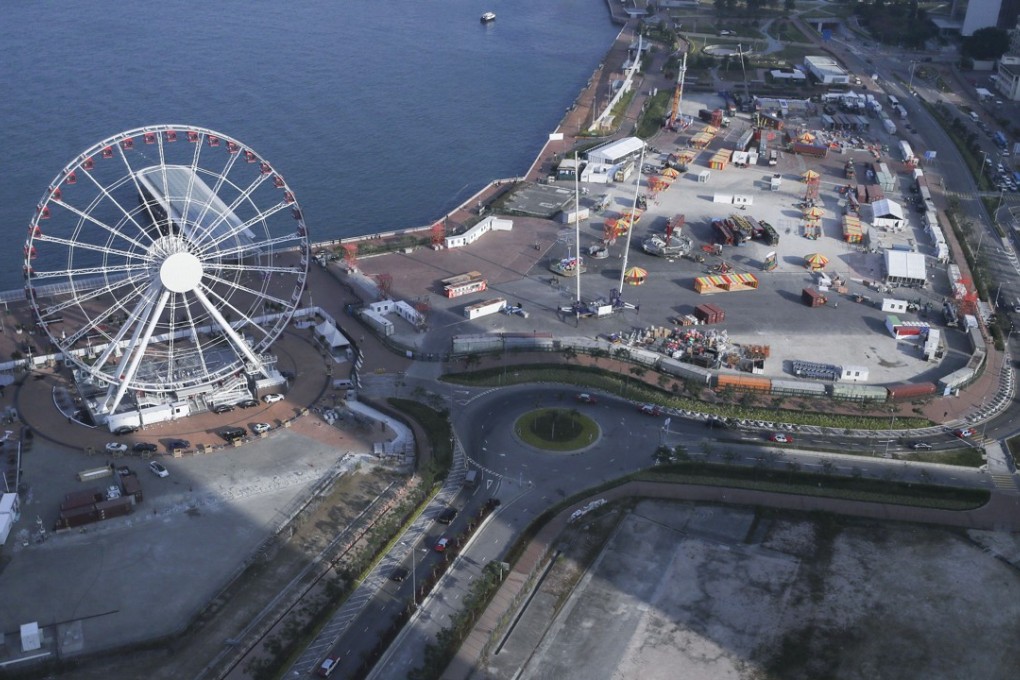 A view of the Hong Kong Observation Wheel at the Central harbourfront, as seen from Two IFC, in December 2017. Photo: Winson Wong