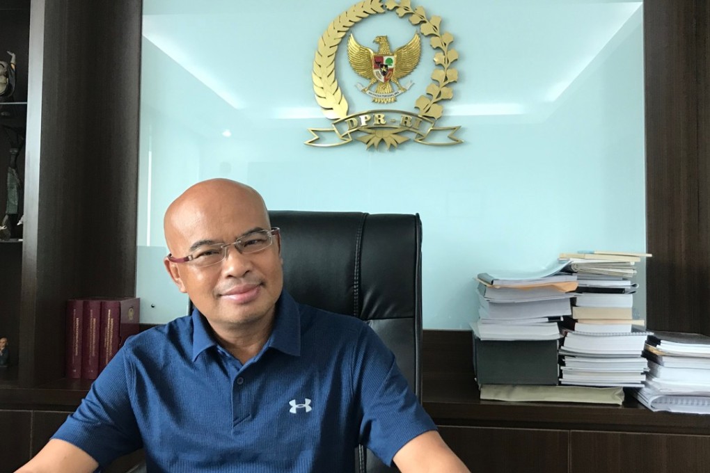 Desmond Junaidi Mahesa in his office in Indonesia's parliament. Photo: Resty Woro Yunair