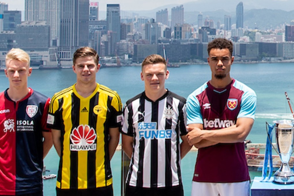 The captains of the HKFC Citi Soccer Sevens teams at the Park Lane hotel. Photo: Chung Yan Man / Power Sport Images