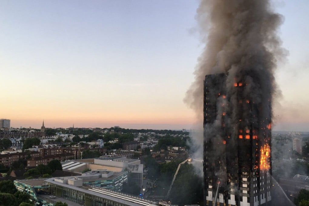 Flames and smoke coming from Grenfell Tower in west London in June, 2017. Photo: AFP/Natalie Oxford