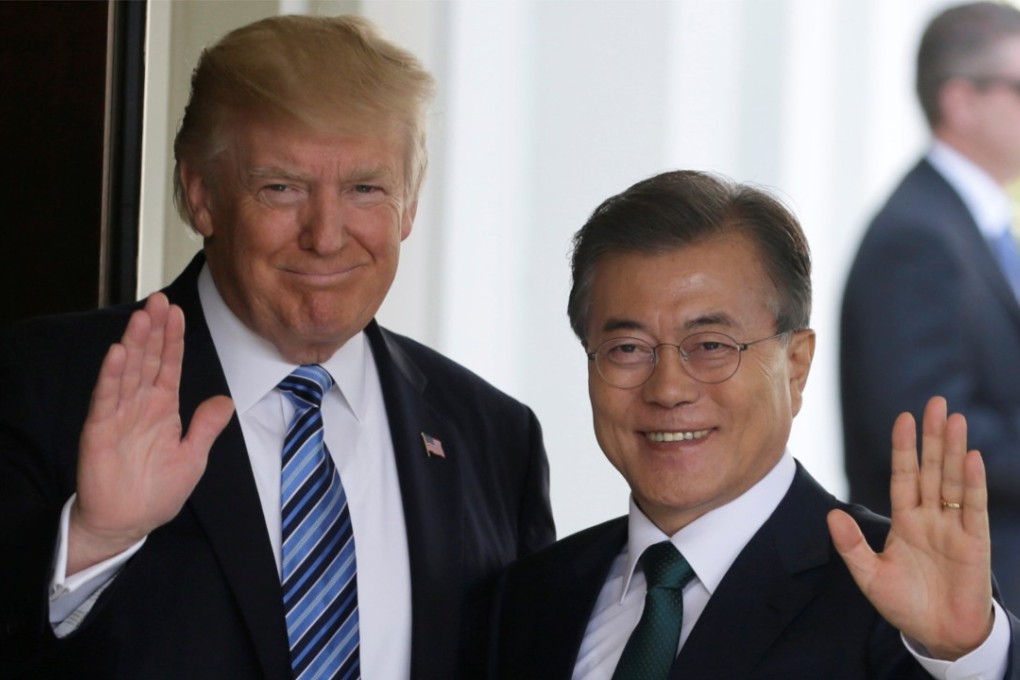 US President Donald Trump welcomes South Korean President Moon Jae-in to the White House in Washington on June 30, 2017. Photo: Reuters